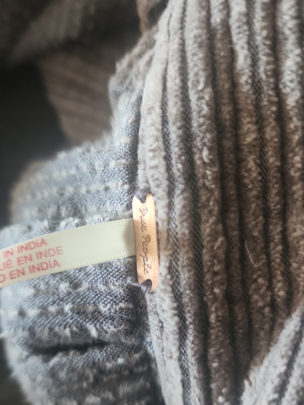 Free People Backless The Other Side Midi Dress in Gray Corduroy - Picture 7 of 8
